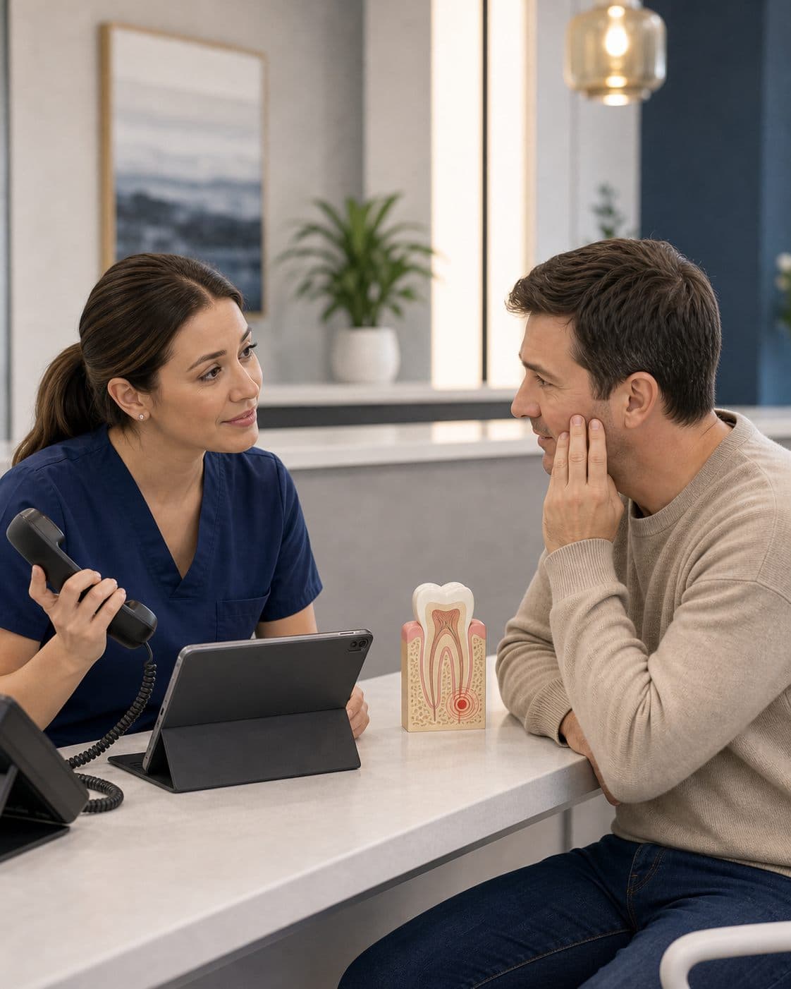 Emergency endodontic care consultation for urgent tooth pain at Solar Endodontics